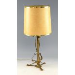 A brass table lamp with hammered finish 36cm.