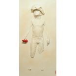 § Tristan Schoonraad (British) Limited Edition plaster cast Boy Soldier Red Grenade, signed, dated