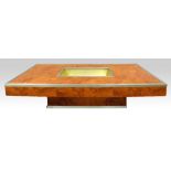 Willy Rizzo coffee table, burr walnut and brushed aluminium, 1970's . Generally reasonable