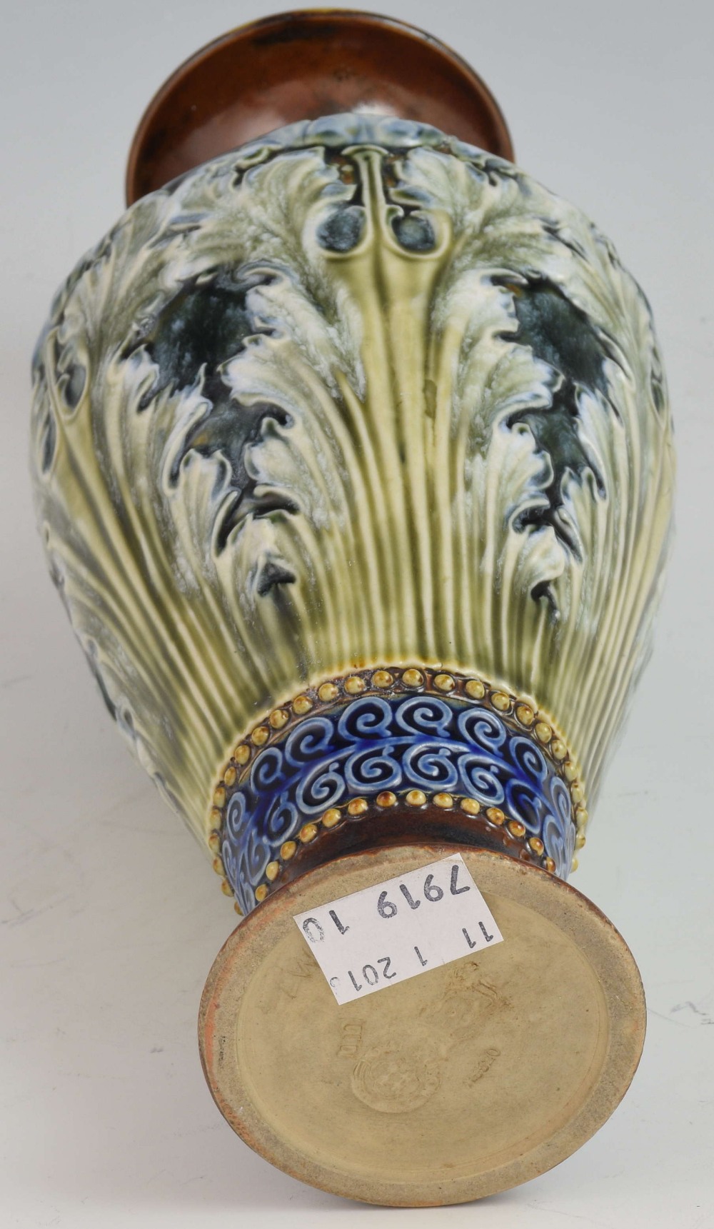 An Art Nouveau Royal Doulton vase Louisa Wakely and Annie Partridge, C 1900, of tapering form - Image 2 of 2
