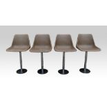 Robin Day for Hille swivel bar stools with brown polypropylene seats, and a mid 20th C wicker