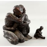 Carol Peace limited edition Bronze resin sculpture of an Embracing Couple 3/60, 23 cm High and a