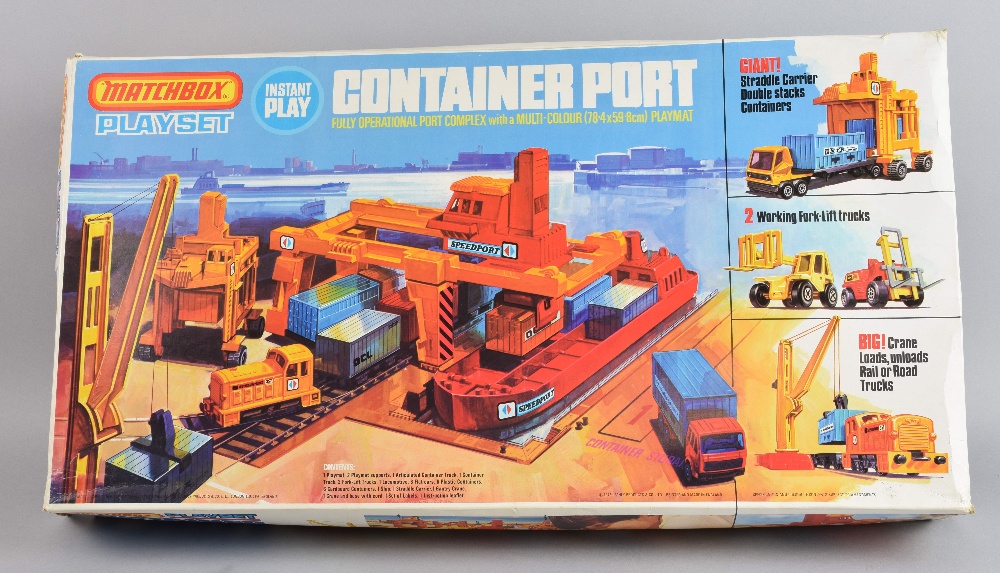 Matchbox, Dinky, Corgi die cast models, play-worn, auto route garage, Matchbox PS-1 Container Port. - Image 3 of 4