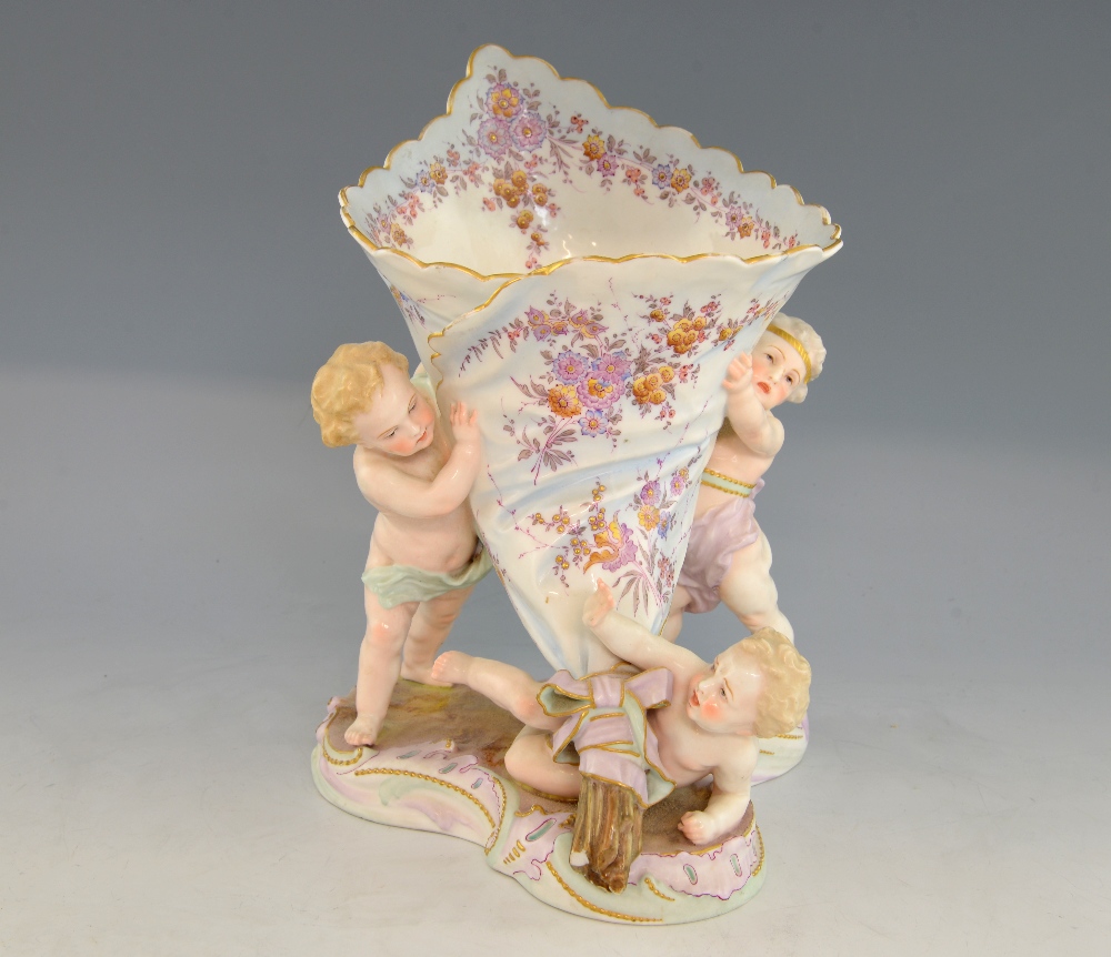 19th century French (possibly Vion and Baury) porcelain centrepiece in the form of a vase