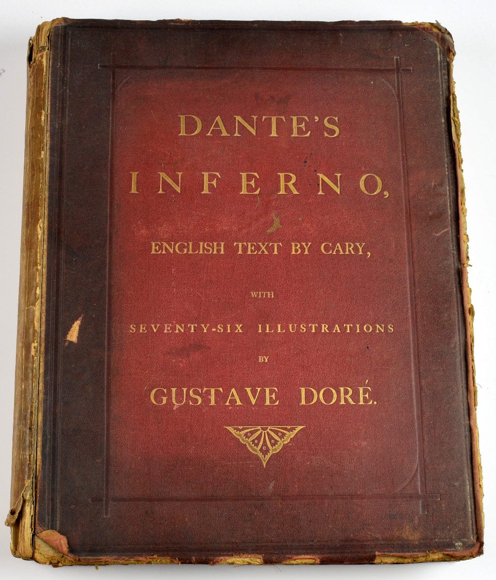 One volume, Dante's Inferno, The Vision of Hell, illustrated Gustaue Dore, Cassell 1866, Maroon - Image 4 of 18