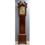 Mahogany longcase clock the arched dial with strike / silent and subsidiary seconds dial, Paul