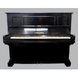 C Bechstein upright piano, over strung iron frame in an ebonised case, S6442, circa 1872-73,.