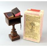 Miniature model of an oak lectern and chained bible, in original card box, by Sampson Low 15cm