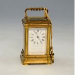 Miniature brass carriage clock, 10cm .