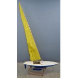 Model of a sailing yacht, 129cm .