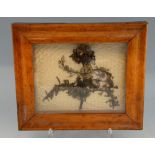 Victorian mourning hairwork art set in maple shadow frame, 33.5cm x 28.5cm. Provenance: part of