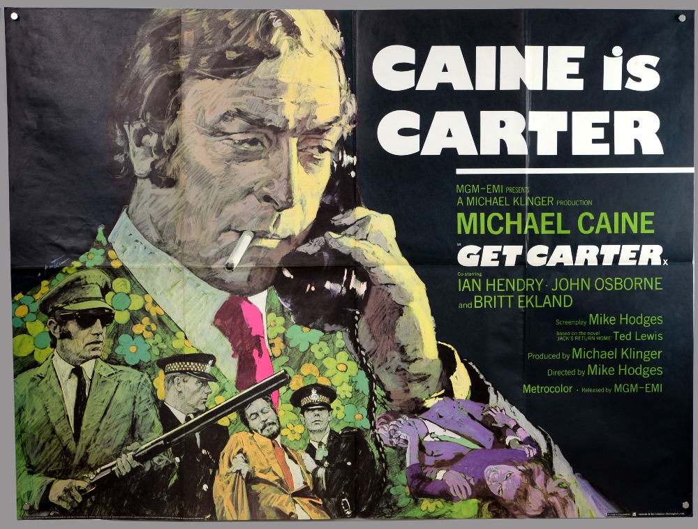 Get Carter (1971) British Quad film poster, starring Michael Caine as Jack Carter, artwork by