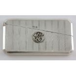 George V silver card case with engine turned decoration, by Asprey & Co. Ltd., Birmingham, 1911,