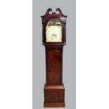 18th century mahogany eight-day twin train long case clock by Josiah Levy of Bolton, the painted