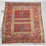 Red ground persian prayer rug 134cm x 120cm