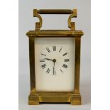 Early 20th Cenutry brass and glass carriage clock 18 cm