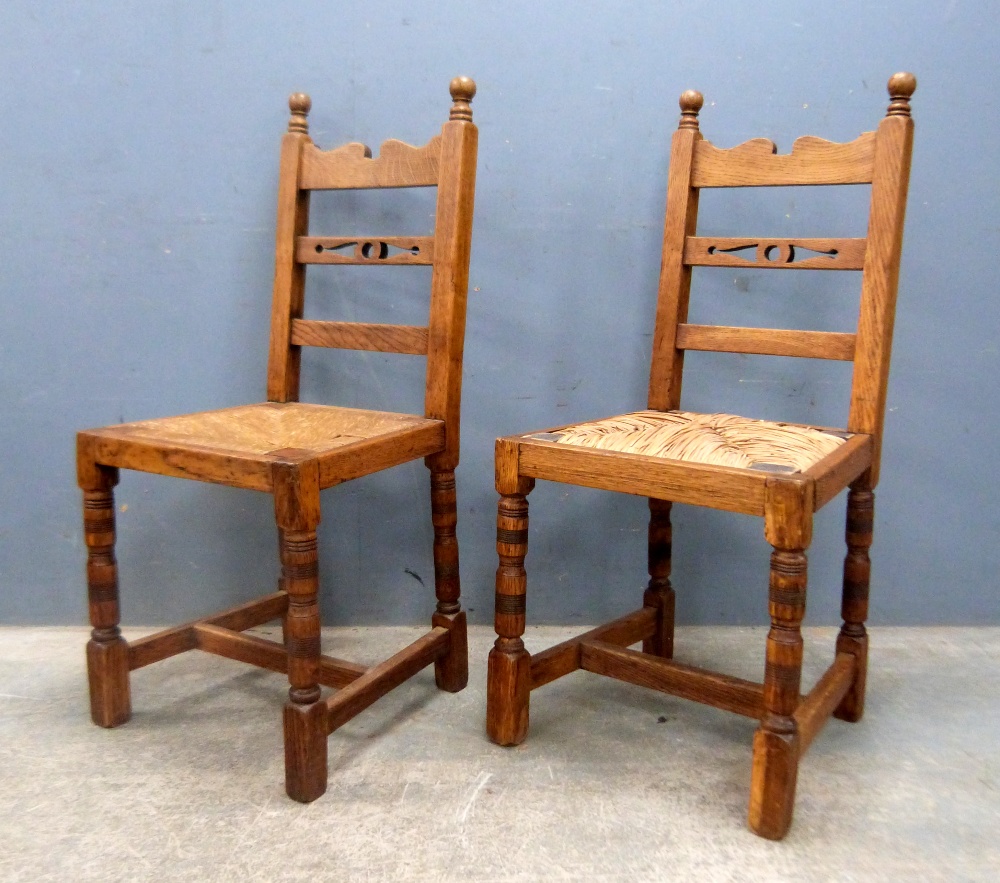 Pair of oak dining chairs by Hewetson Milner and Thexton - Image 3 of 6