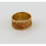 George II gold mourning ring, in 18 ct hallmarked London 1824, with inscription, inside of ring
