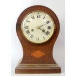 Early 20th century mahogany cased two train mantel clock, 25cm