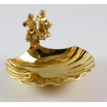 Modern silver gilt shell form salt commemorating the birth and christening of Prince William of