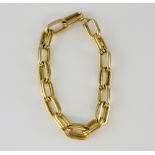 Carlo Weingrill Vintage Italian double link bracelet, with plain and engraved links alternately