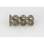 Victorian diamond 1888 brooch, set with rose cut diamonds, estimated total diamond weight 1.18