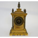 19th century French gilt metal mantel clock with two train movement striking on a bell,, front