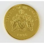 1996 Republic of The Gambia 150 Dalasis gold proof coin, .583 purity, being to celebrate Queen