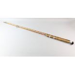 Split cane fishing rod WA Alcock and sons Redditch, 2 piece in carrying bag .