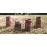 Pair terracotta chimneys - 50 cm and two others