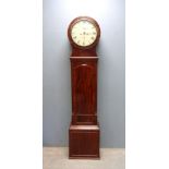 18th century mahogany Scottish eight day long case clock by Hanson of Edinburgh, painted round