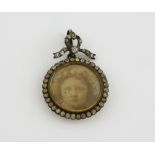 Edwardian silver paste set pendant with double locket PROVENANCE: Sold on behalf of Woking & Sam