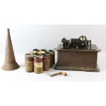 Early 20th Century Edison Phonograph and a collection of cylinders