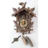 20th Century Black Forest style carved oak cuckoo clock 36 cm