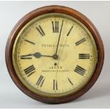 19th Century fusee wall clock Pearce & Sons Leeds, Huddersfield and Leicester Diameter 40 cm
