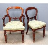 Set of ten 19th century style mahogany balloon back dining chairs (8+2)