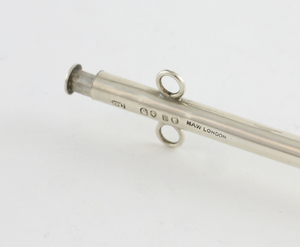 Victorian silver catheter, size 8, maker's mark 'GC', London, 1864,. - Image 4 of 4