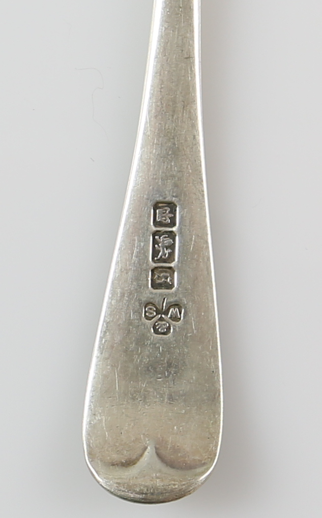 George III and later Old English and fiddle pattern, silver flatware, comprising a pair of sauce - Image 2 of 2