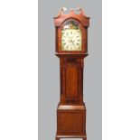 18th Century mahogany longcase clock by Crosby of Bridlington, painted dial with subsidiary second