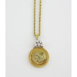 Gold Charles & Diana wedding commemorative medal by Pagliari, in gold diamond set mount, with