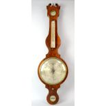 19th Century mahogany banjo form barometer by Thomas Chiesa of Liverpool 110 cm