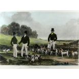 John Harris, after Harry Hall, The Merry Beaglers, coloured aquatint, 47cm x 64 cm.