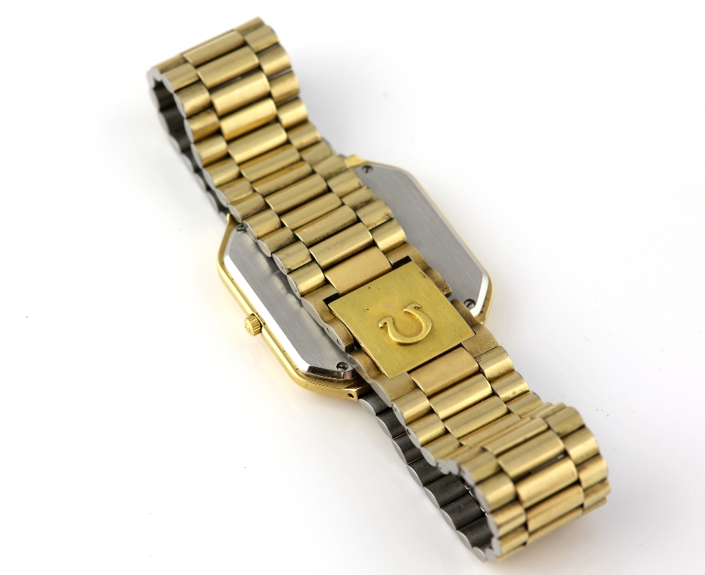 Omega, gentleman's De Ville Quartz gold plated wrist watch, the octagonal case around brushed yellow - Image 7 of 10
