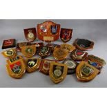 Twenty five various regimental shields, Provenance; this lot is being sold on behalf of the Royal