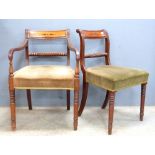 Set of eight 19th century mahogany bar back dining chairs with upholstered seats. (6+2)