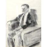 Simon Edmonson, portrait of a resident of the Star and Garter home, charcoal, signed and dated 1981,