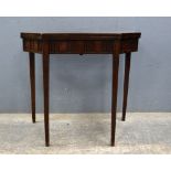 19th Century mahogany folding card table on square tapering legs - 75 x 83 cm