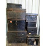 Collection of 19th century and later metal deed boxes