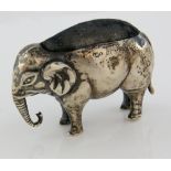 Early 20th century silver pin cushion in the form of an elephant, by Adie & Lovekin Ltd.,