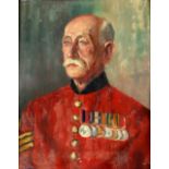 Eileen Hardwick, portrait of a Chelsea pensioner, Sergeant Shilling of the Coldstream Guards (aged